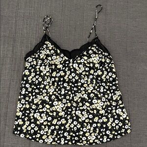 Abercrombie & Fitch Black and White Floral Camisole